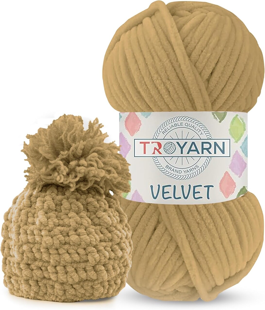Chenille Velvet Yarn for Crocheting - 100g (132 Yards), Fluffy Plush Yarn, Perfect for Baby Blankets & Amigurumi, Size 6